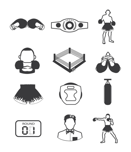 Colección de iconos de boxeo
 - Vector, Imagen