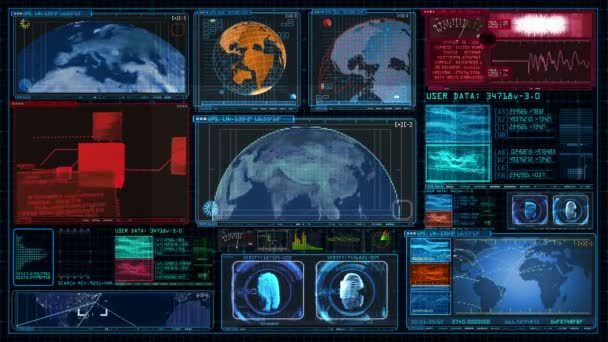 Interfejs technologiczny - Animacja wyświetlacza danych komputerowych - Materiał filmowy, wideo