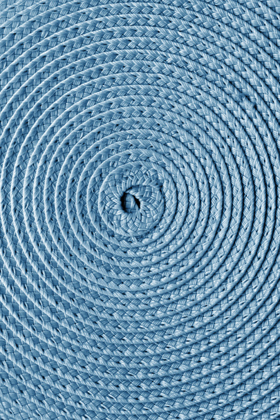 Stro hoed Whirlpool geweven patroon gebleekt en gekleurd bleke cyaan vignet Grunge textuur monster - Foto, afbeelding