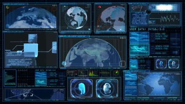 Interfejs technologiczny - Animacja wyświetlacza danych komputerowych - Materiał filmowy, wideo