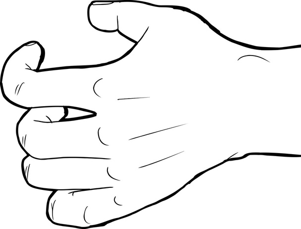 Outlined Grabbing Hand - Vector, Image