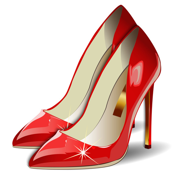 Vector Cartoon Red Women Shoes on white background. - Vector, Image