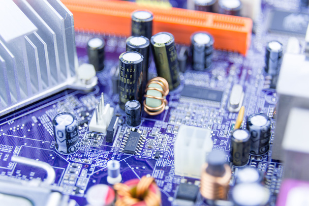 Close-up of computer motherboard - Foto, Imagen