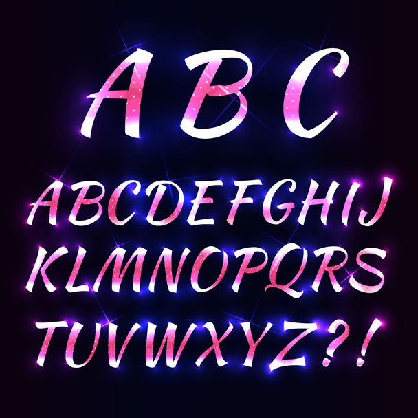 neon ábécé betűit - Vektor, kép