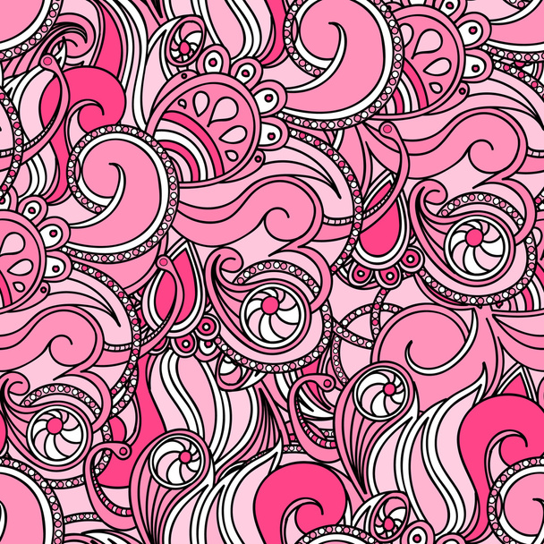 Multicolored floral seamless texture, waves. Elegance background - Διάνυσμα, εικόνα
