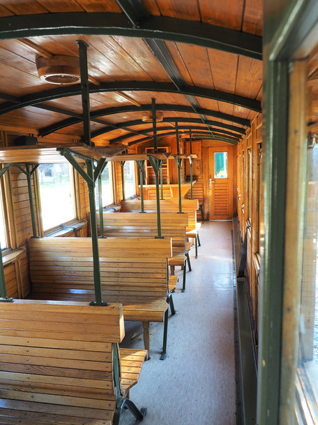 intérieur du vieux wagon de train de luxe - Photo, image