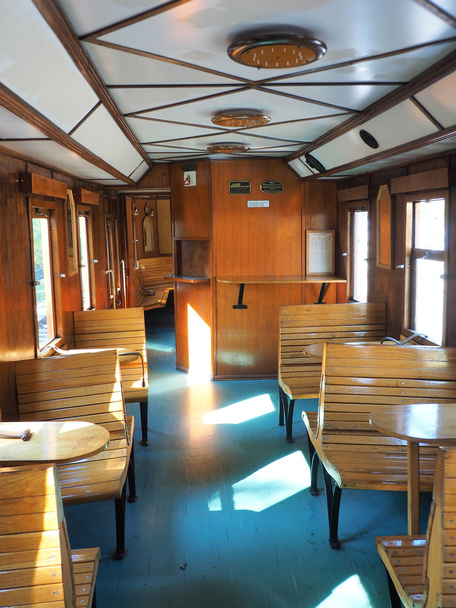 intérieur du vieux wagon de train de luxe - Photo, image