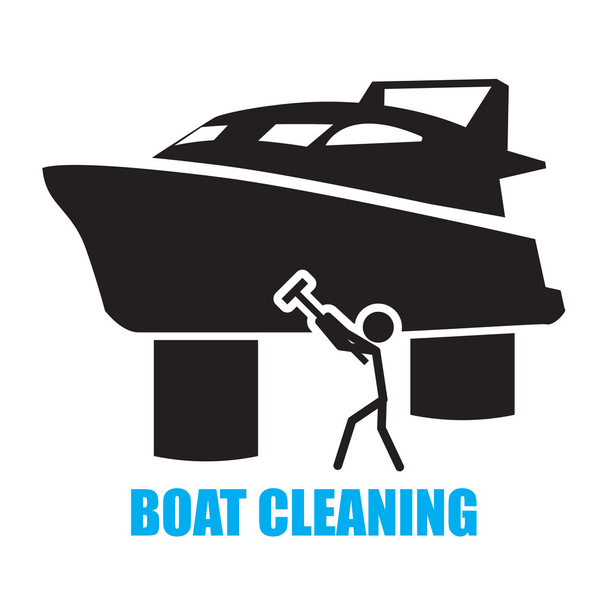 boat cleaning - Vector, Image