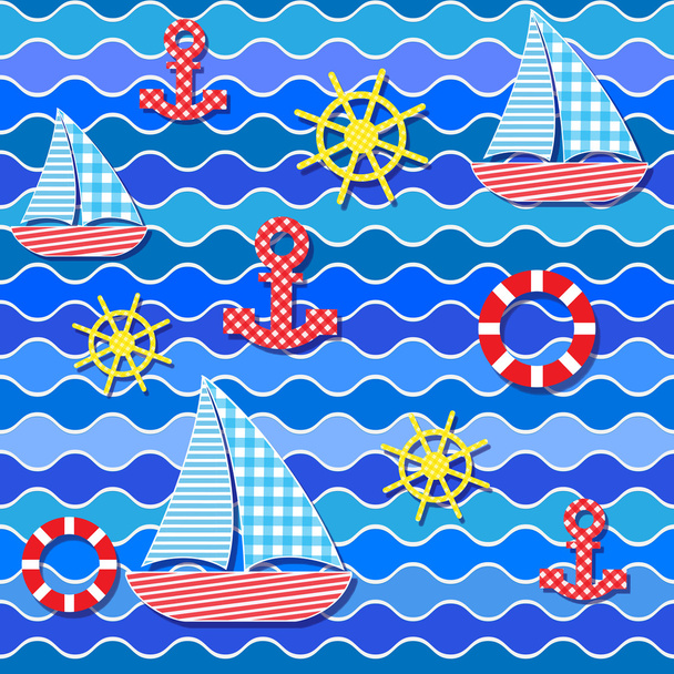 Seamless sea pattern - Vector, Image