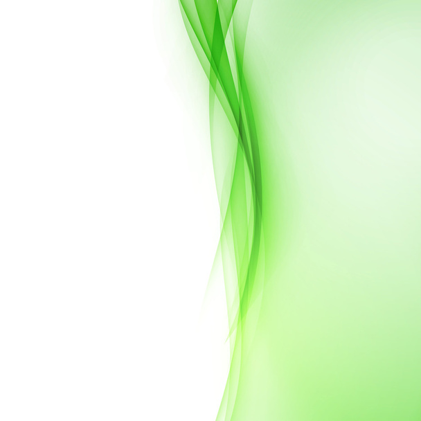 green abstract wave border line - Вектор,изображение