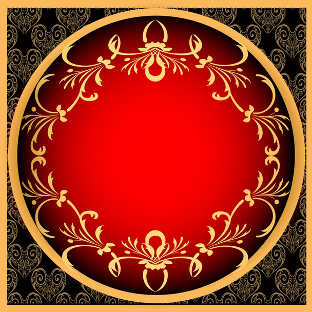 Retro frame background with gold(en) pattern - Вектор,изображение