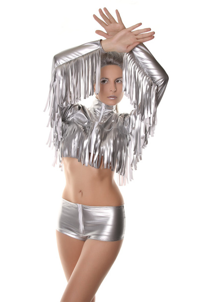 futuristische Cowgirl Urlaub Tänzer Party Kostüm - Foto, Bild