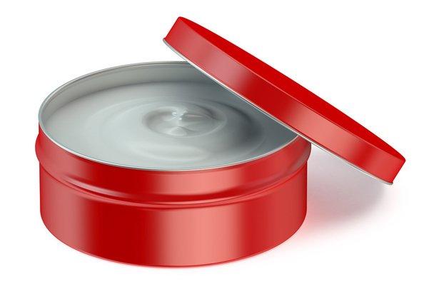 Red jar of cosmetic cream - Fotó, kép