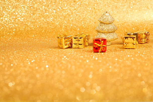 Zlatý vánoční strom jedle - Fotografie, Obrázek