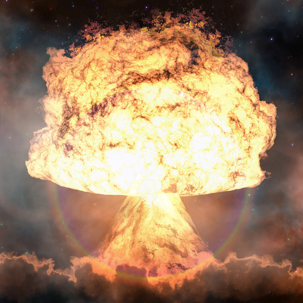 Nuclear explosion. Powerful explosion nuclear bomb. - Photo, Image