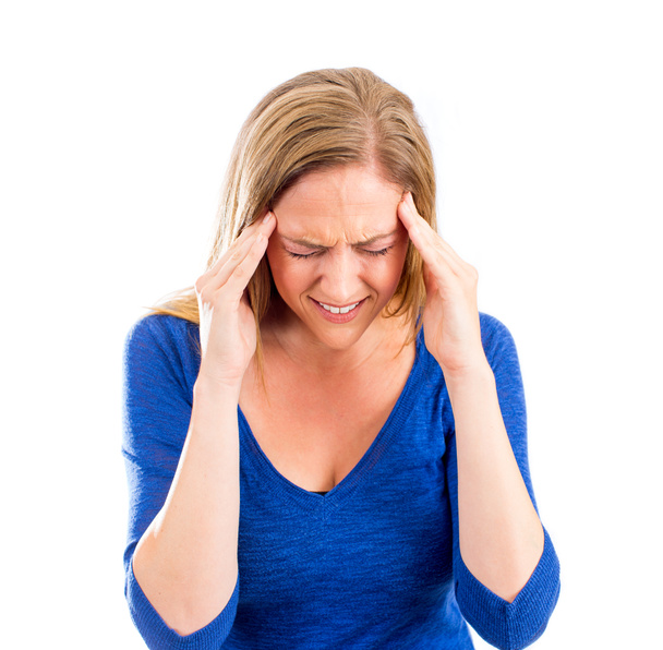 片頭痛を持つ女性 - 写真・画像