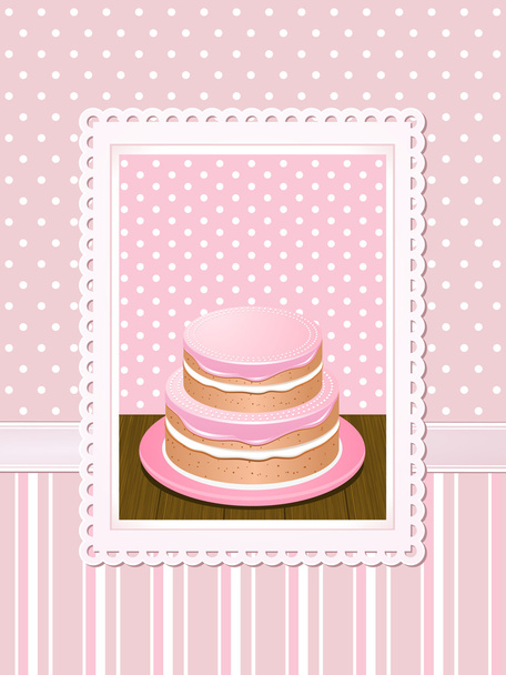 Vintage cake background pink - Vektör, Görsel