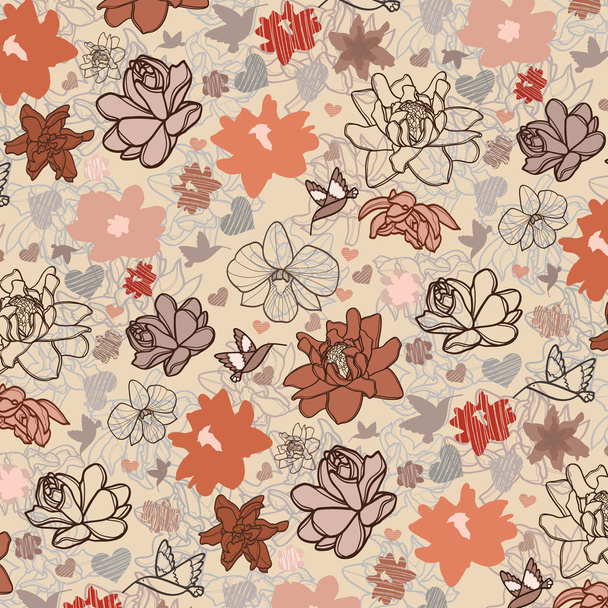 Flower red wallpaper - Vector, Imagen