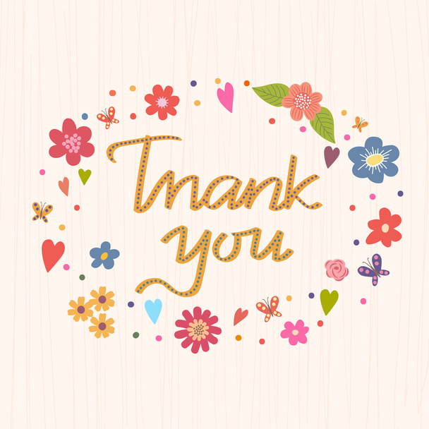 Thank you. Bright and stylish vector text on a strip background - Vektör, Görsel