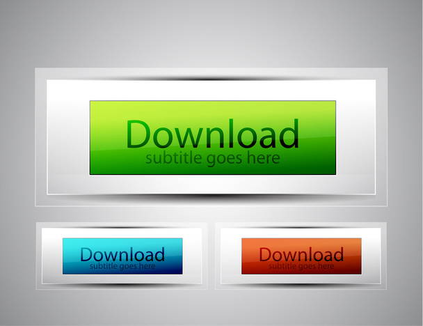 Glossy download buttons - Вектор, зображення