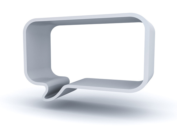 Burbuja de habla 3d en blanco aislado sobre fondo blanco
 - Foto, Imagen