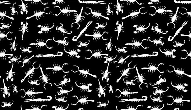 white scorpions seamless background - Vector, Image