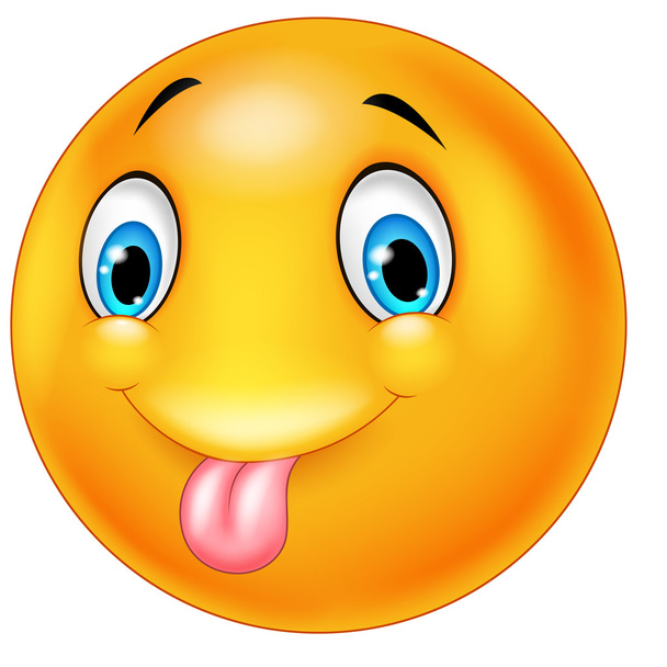 Karikatur albernes Gesicht mit ausgestreckter Zunge - Vektor, Bild