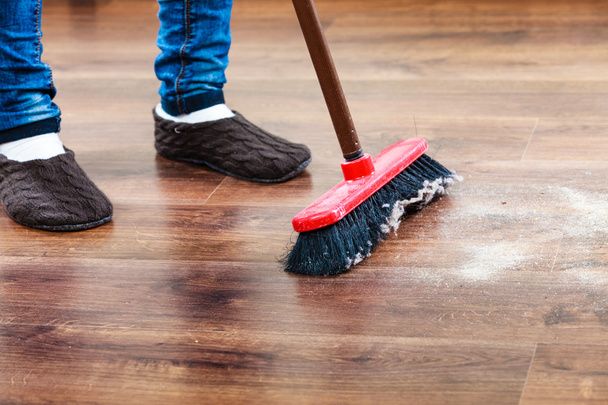 Cleaning woman sweeping - Fotografie, Obrázek