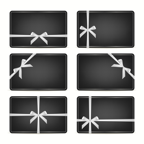 Set of gift cards with ribbons. - Vector, Image
