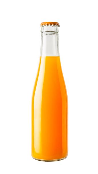Помаранчевий сік у скляній пляшці ізольований на білому тлі
 - Фото, зображення