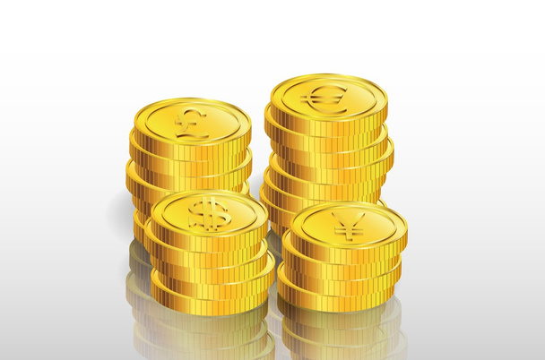 Montón de moneda de oro
 - Vector, imagen