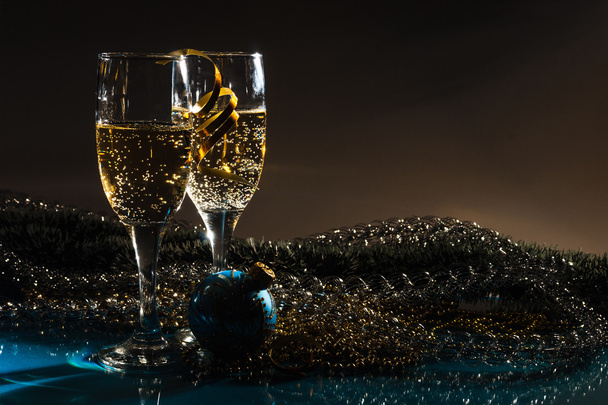 new year glasses with champagne - Photo, Image