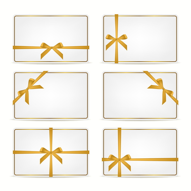 Set of gift cards with ribbons. - Vektor, obrázek