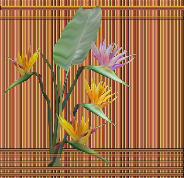 värikkäitä kukkia bambu taustalla
 - Vektori, kuva