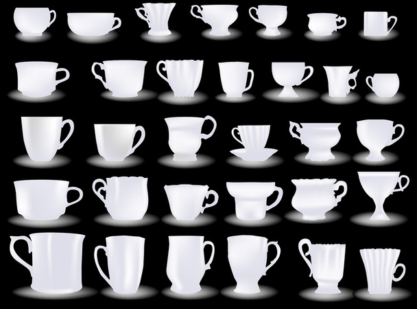 different cups collection - Vector, Image