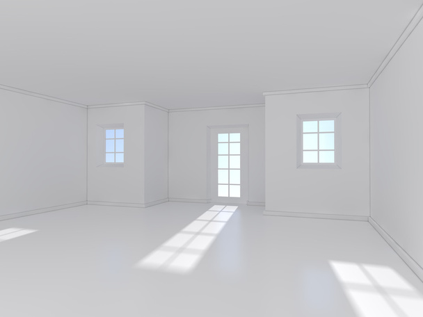 fehér szoba ablak 3d-leképezés - Fotó, kép