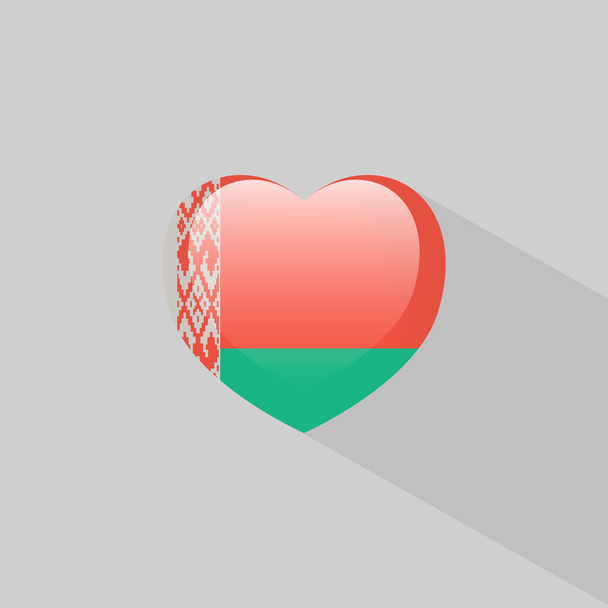 Love Belarus symbol with shadow - Vetor, Imagem