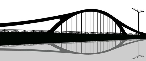 yansıması ile siyah Köprüsü - Vektör, Görsel