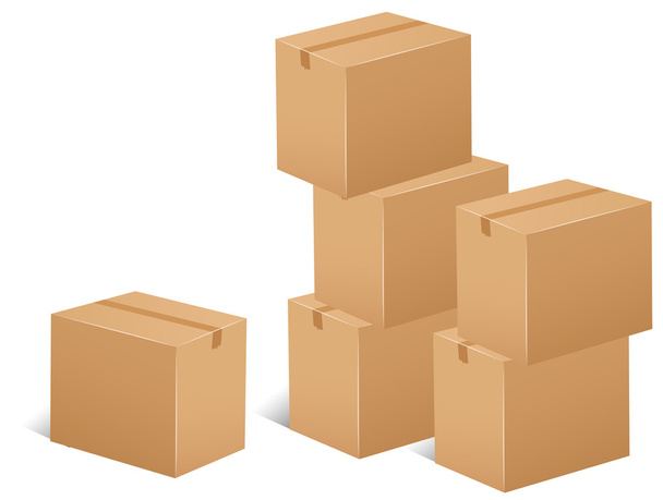 Stack of cardboard boxes - Vector, Image