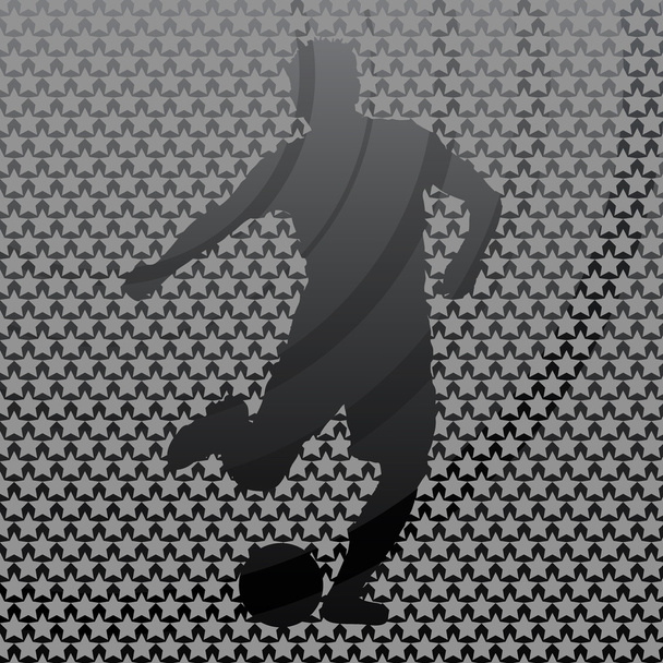 Silhouette of a football player hitter's fields on the backgroun - Vector, Image