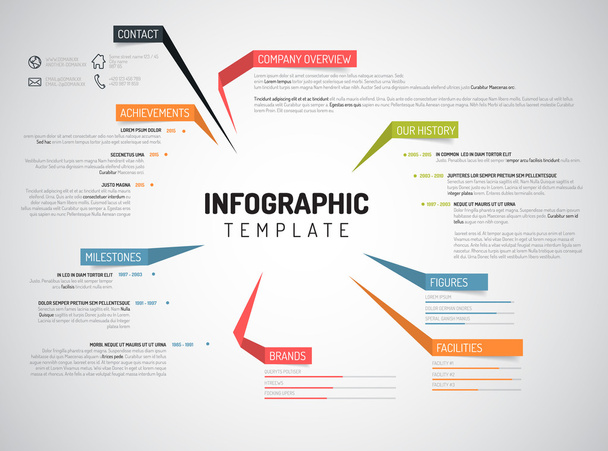 Company infographic overview design template - Vektör, Görsel