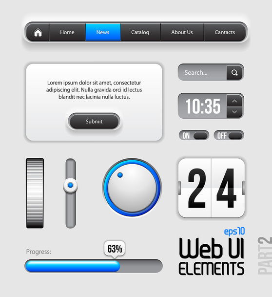 Web UI Elements Design - Wektor, obraz