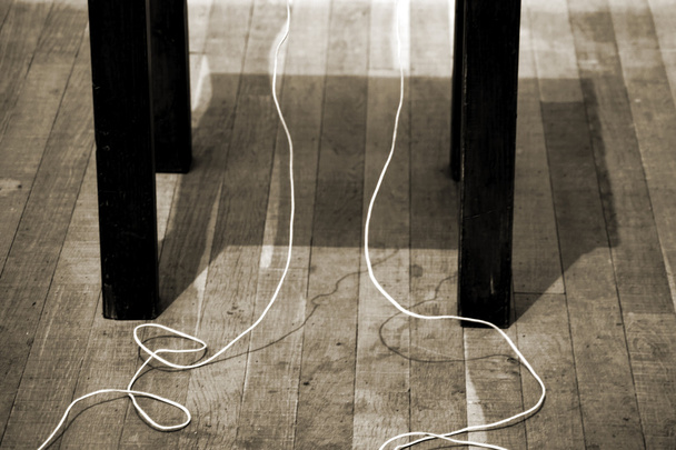Telephone table casts shadows - Photo, Image