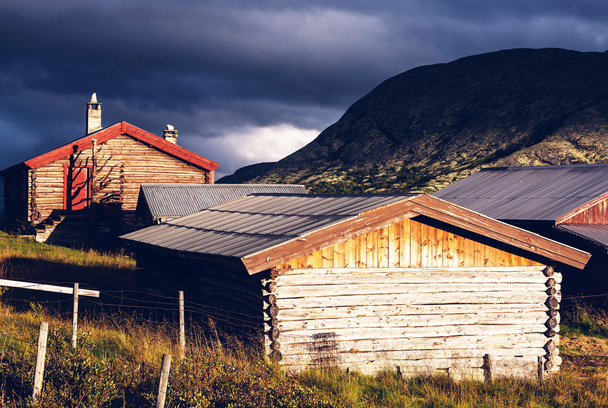 Wooden huts in Norway - Foto, Imagem