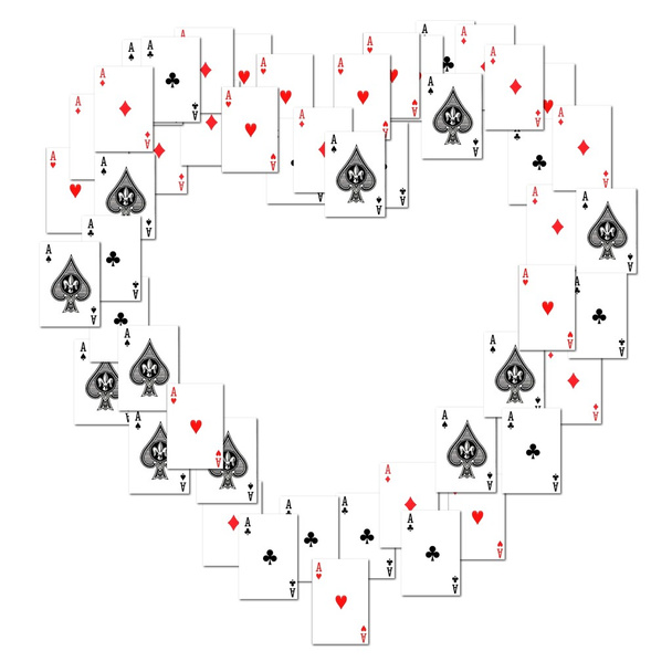Fronteira do coração criado cartas de jogo
 - Foto, Imagem