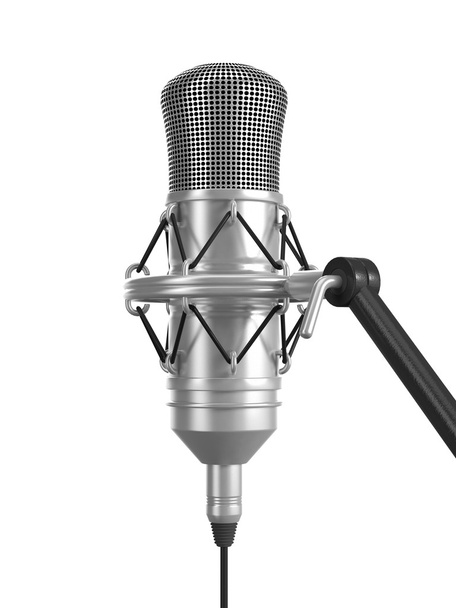 Studiomikrofon isoliert auf weißem Hintergrund - Foto, Bild