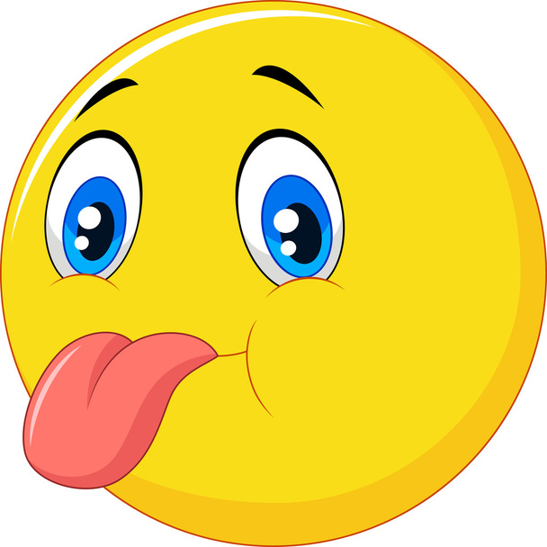Cartoon silly face with out tongue - Vector, Image