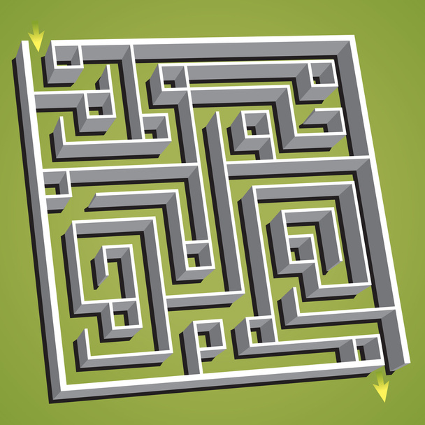 Linear vector illustration. Confused square maze - Διάνυσμα, εικόνα