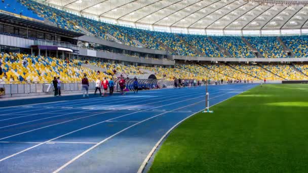 People go to The Stadium. Sports Competitions in athletics. 4k. Time lapse. - Footage, Video