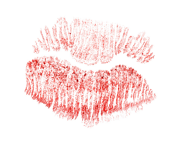 κόκκινα χείλη αποτύπωμα - Φωτογραφία, εικόνα